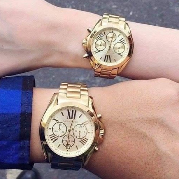 MICHAEL KORS COUPLES BRADSHAW GOLD WATCH SET - Picture 2 of 2